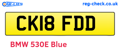 CK18FDD are the vehicle registration plates.