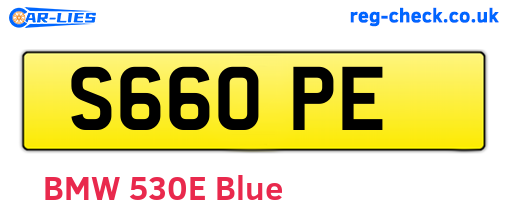 S66OPE are the vehicle registration plates.