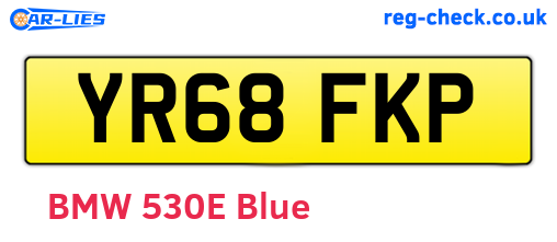 YR68FKP are the vehicle registration plates.
