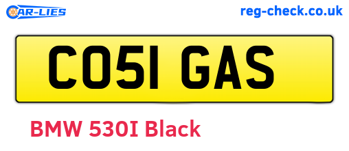 CO51GAS are the vehicle registration plates.