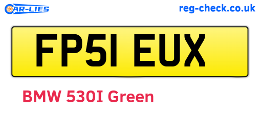 FP51EUX are the vehicle registration plates.