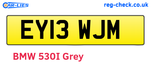 EY13WJM are the vehicle registration plates.