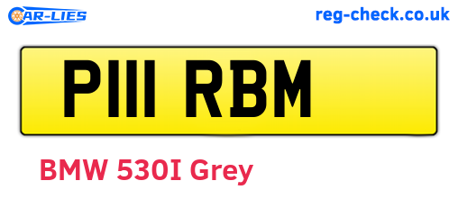 P111RBM are the vehicle registration plates.
