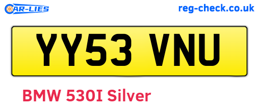 YY53VNU are the vehicle registration plates.