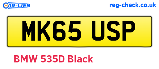MK65USP are the vehicle registration plates.