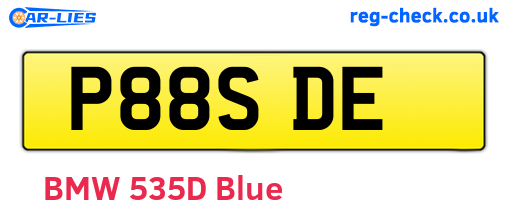 P88SDE are the vehicle registration plates.