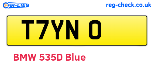 T7YNO are the vehicle registration plates.