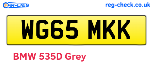 WG65MKK are the vehicle registration plates.