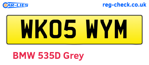 WK05WYM are the vehicle registration plates.