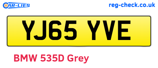 YJ65YVE are the vehicle registration plates.