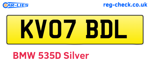 KV07BDL are the vehicle registration plates.