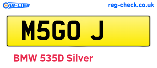 M5GOJ are the vehicle registration plates.