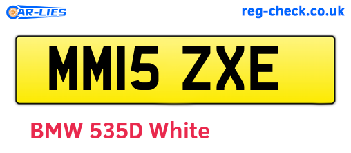 MM15ZXE are the vehicle registration plates.