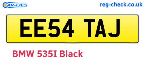 EE54TAJ are the vehicle registration plates.