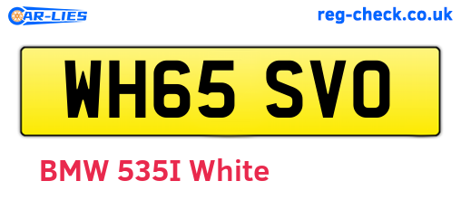 WH65SVO are the vehicle registration plates.