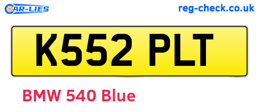 K552PLT are the vehicle registration plates.