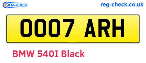 OO07ARH are the vehicle registration plates.