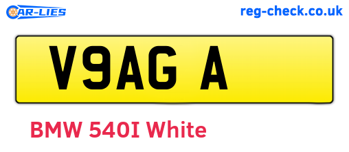 V9AGA are the vehicle registration plates.