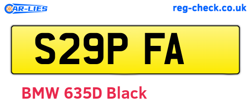 S29PFA are the vehicle registration plates.