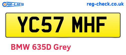 YC57MHF are the vehicle registration plates.