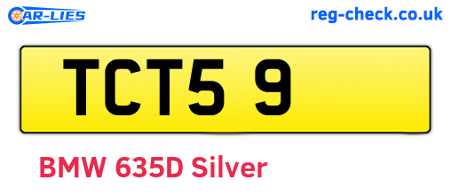 TCT59 are the vehicle registration plates.
