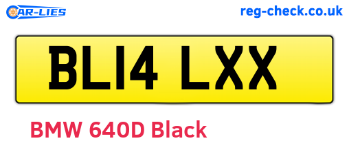 BL14LXX are the vehicle registration plates.