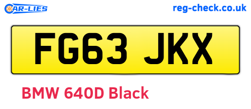 FG63JKX are the vehicle registration plates.