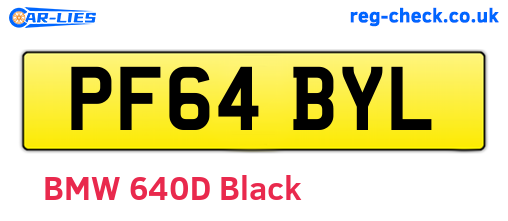 PF64BYL are the vehicle registration plates.