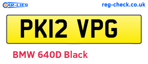 PK12VPG are the vehicle registration plates.