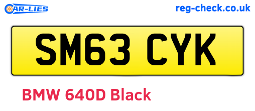 SM63CYK are the vehicle registration plates.