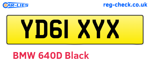 YD61XYX are the vehicle registration plates.