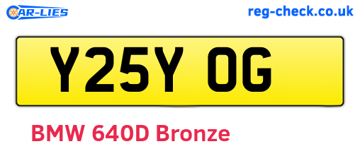 Y25YOG are the vehicle registration plates.