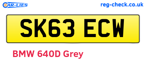 SK63ECW are the vehicle registration plates.