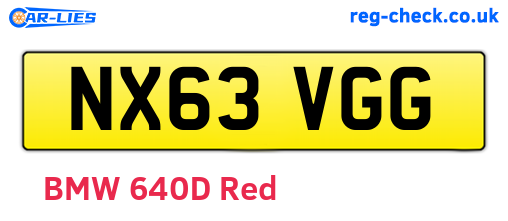 NX63VGG are the vehicle registration plates.