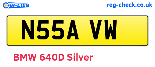 N55AVW are the vehicle registration plates.