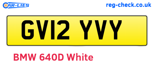 GV12YVY are the vehicle registration plates.