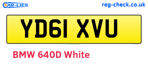 YD61XVU are the vehicle registration plates.