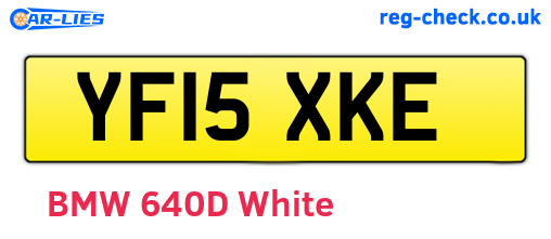 YF15XKE are the vehicle registration plates.