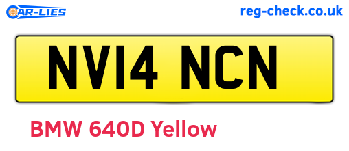 NV14NCN are the vehicle registration plates.