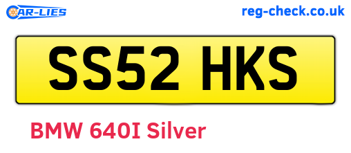 SS52HKS are the vehicle registration plates.