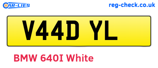 V44DYL are the vehicle registration plates.