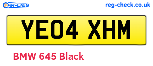 YE04XHM are the vehicle registration plates.