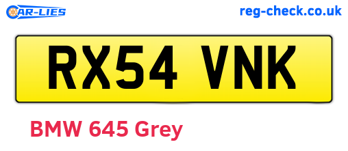 RX54VNK are the vehicle registration plates.