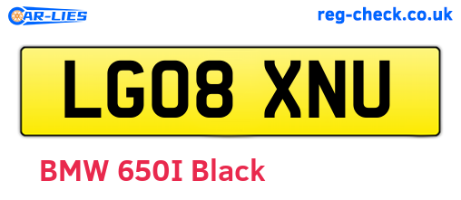 LG08XNU are the vehicle registration plates.