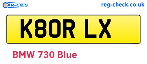 K80RLX are the vehicle registration plates.