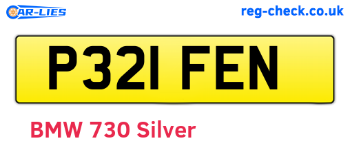 P321FEN are the vehicle registration plates.