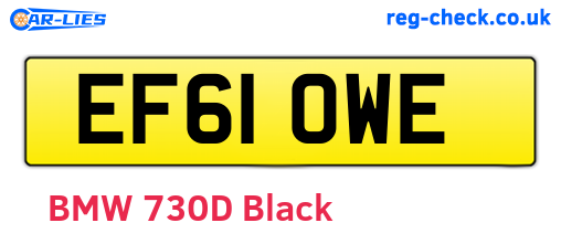 EF61OWE are the vehicle registration plates.