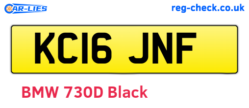 KC16JNF are the vehicle registration plates.