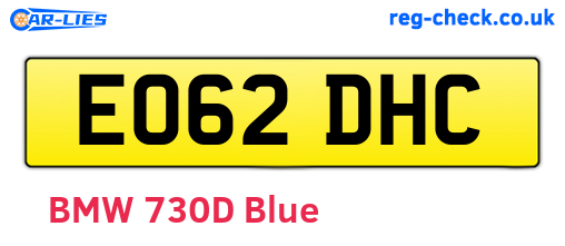 EO62DHC are the vehicle registration plates.