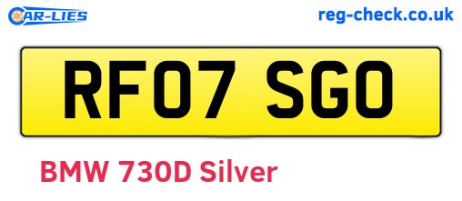 RF07SGO are the vehicle registration plates.
